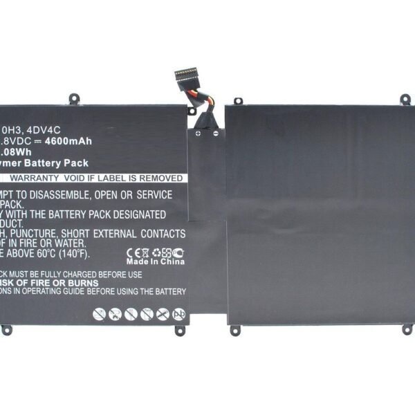 Laptop Battery for Dell  68.08Wh 14.8V 4600mAh 68Wh  Li-Pol 14.8V 4600mAh Black, XPS 18, XPS 18 1810, XPS 18 1820, XPS 18-1810
