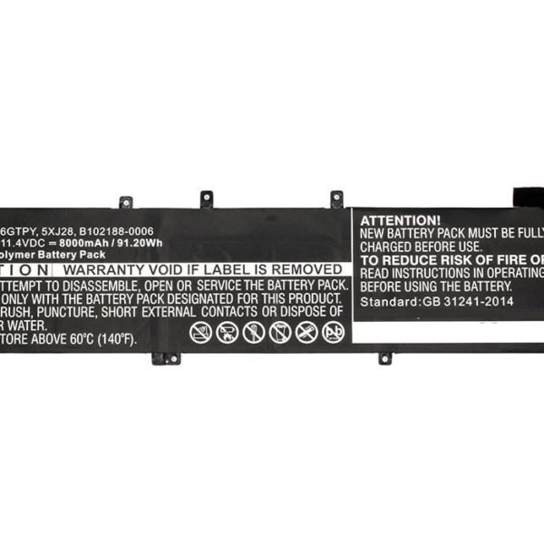 Laptop Battery for Dell  69.30Wh 11.55V 6000mAh 69.3Wh  Li-Pol 11.55V 6000mAh Black, Precision M5520, XPS 15 9560, XPS 15 9560 i7-7700HQ