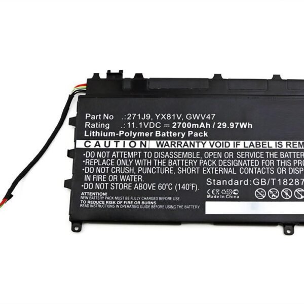 Laptop Battery for Dell  24.42Wh 11.1V 2200mAh 24Wh  Li-Pol 11.1V 2200mAh Black, Latitude 13 7000, Latitude 7350