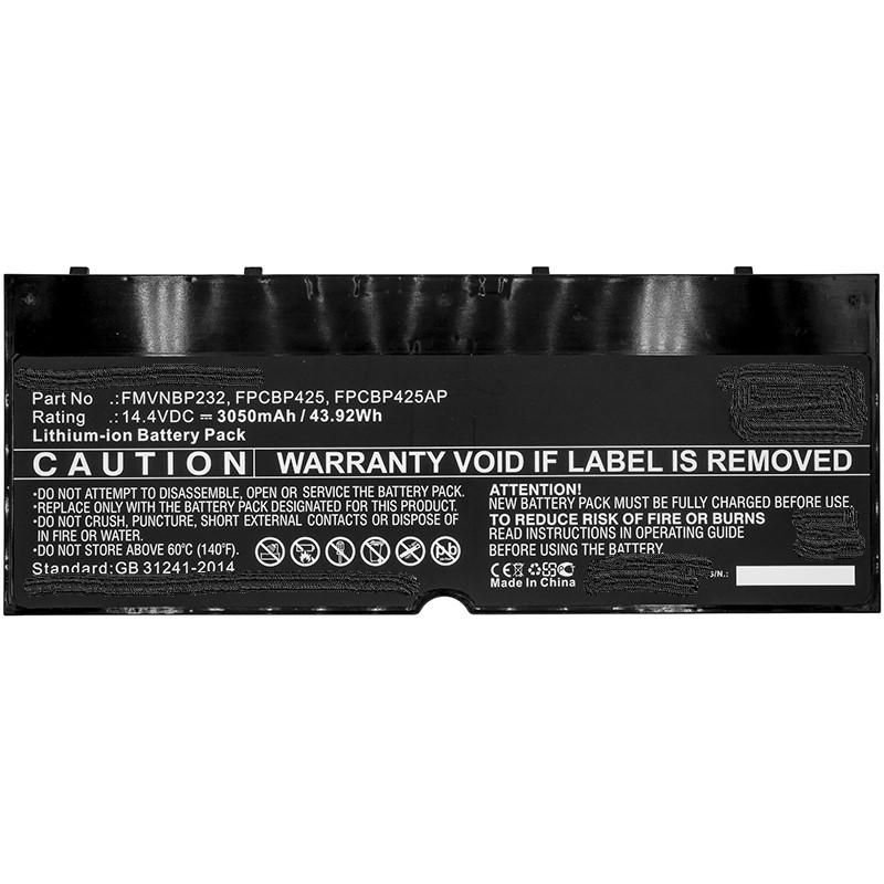 Img_26307684.jpg Laptop Battery for Fujitsu 45.00Wh 14.4V 3100mAh 44WH Li-Pol 14.4V 3050Ah Black, FUJITSU LifeBook T904 T904U T935 U745 - Image 1