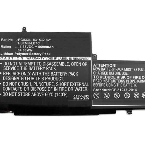 Laptop Battery for HP 64.68Wh  11.55V 5600mAh 65Wh Li-Pol  11.55V 5600mAh Black, Spectre X360 15, Spectre X360 15 AP011DX, Spectre X360 15