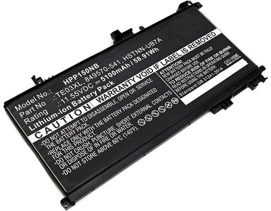 Img_26307856.jpg Laptop Battery for HP 59.00Wh 11.55V 5100mAh 59Wh Li-ion 11.55V 4380mAh Black, Pavilion 15 UHD, Pavilion 15-BC - Image 1