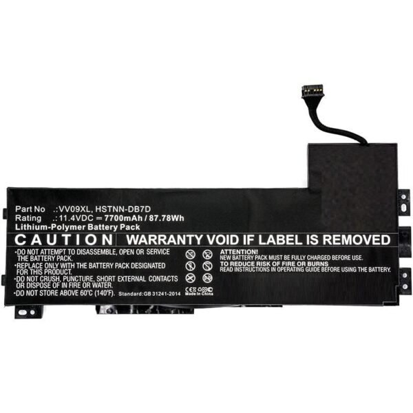 Laptop Battery for HP 82.00Wh  11.4V 7200mAh 82Wh Li-Pol  11.4V 7200mAh Black, ZBook 15 G3, ZBook 17 G3