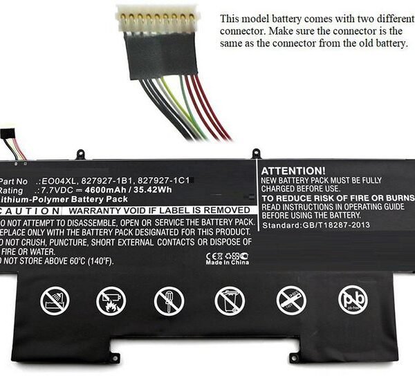 Laptop Battery for HP 35Wh  7.7V 4600mAh 35Wh Li-Pol 7.7V  4600mAh Black, EliteBook Folio G1, EliteBook Folio G1 Subnotebook