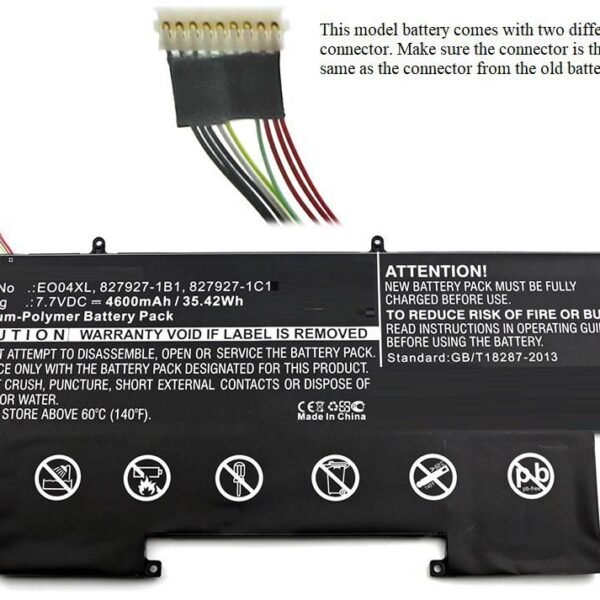 Laptop Battery for HP 35Wh  7.7V 4600mAh 35Wh Li-Pol 7.7V  4600mAh Black, EliteBook Folio G1, EliteBook Folio G1 Subnotebook