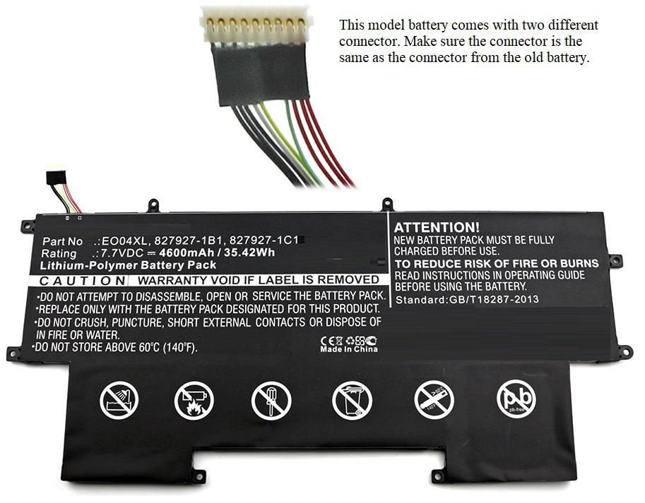Img_26307879.jpg Laptop Battery for HP 35Wh 7.7V 4600mAh 35Wh Li-Pol 7.7V 4600mAh Black, EliteBook Folio G1, EliteBook Folio G1 Subnotebook - Image 1