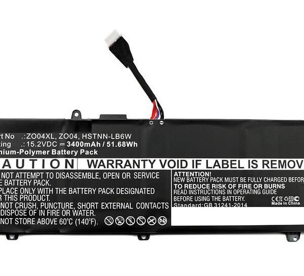 Laptop Battery for HP 51.68Wh  15.2V 3400mAh 52Wh Li-Pol  15.2V 3400mAh Black, Zbook Studio G3