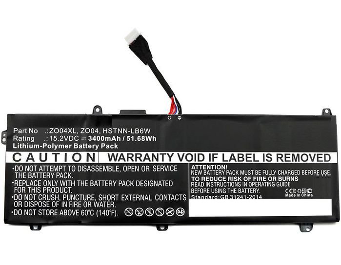 Img_26307896-1 Laptop Battery for HP 51.68Wh 15.2V 3400mAh 52Wh Li-Pol 15.2V 3400mAh Black, Zbook Studio G3 - Image 1