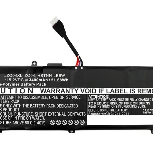 Laptop Battery for HP 51.68Wh  15.2V 3400mAh 52Wh Li-Pol  15.2V 3400mAh Black, Zbook Studio G3