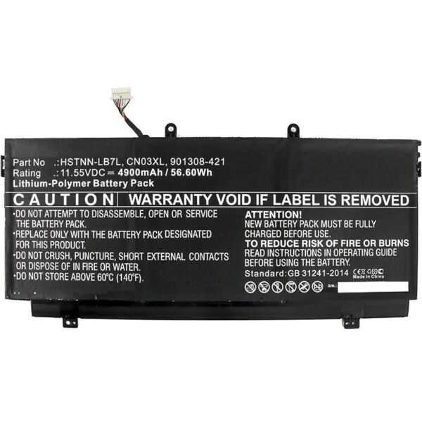 Laptop Battery for HP 48.51Wh  11.55V 4200mAh 49Wh Li-Pol  11.55V 4200mAh Black, Spectre X360 13-W001NF, 13-AC001NE, 13-W003NO,