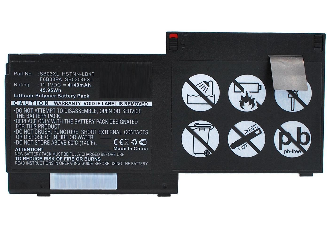 Img_26307934.jpg Laptop Battery for HP 45.00Wh 11.25V 4000mAh 46Wh Li-Pol 11.1V 4140mAh Black, Elitebook 820, Elitebook 820 G1 - Image 1