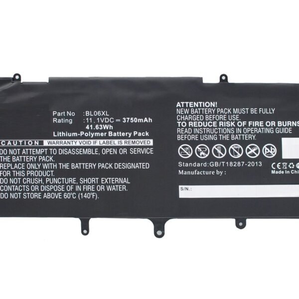 Laptop Battery for HP 42.00Wh  11.1V 3750mAh 42Wh Li-Pol  11.1V 3750mAh Black, EliteBook 1040, EliteBook Folio 1040 G1, EliteBook Folio