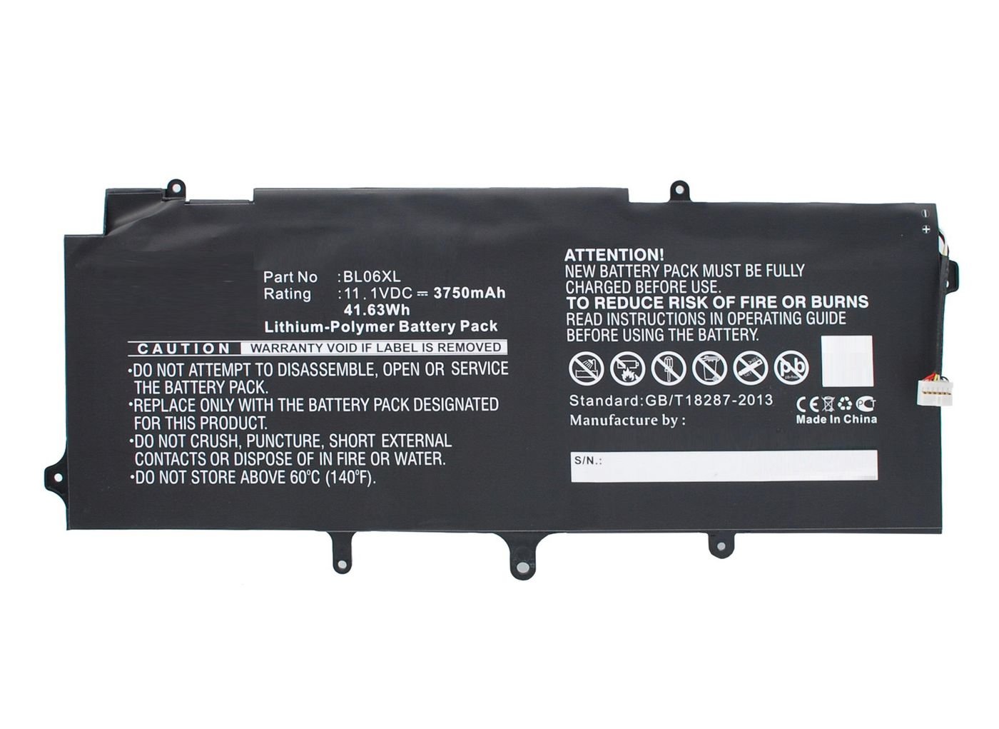 Img_26307969.jpg Laptop Battery for HP 42.00Wh 11.1V 3750mAh 42Wh Li-Pol 11.1V 3750mAh Black, EliteBook 1040, EliteBook Folio 1040 G1, EliteBook Folio - Image 1