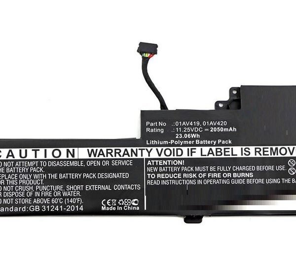 Laptop Battery for Lenovo  22.80Wh 11.4V 2000mAh 23Wh  Li-Pol 11.25V 2050mAh Black, ThinkPad T470, ThinkPad T470 20HD002TCD, ThinkPad