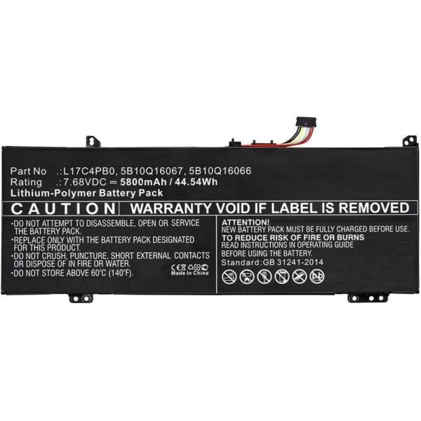 Laptop Battery for Lenovo  44.08Wh 7.6V 5800mAh 45Wh  Li-ion 7.68V 5800mAh Black, Lenovo Air 14, Flex 6-14, Flex 6-14, IdeaPad