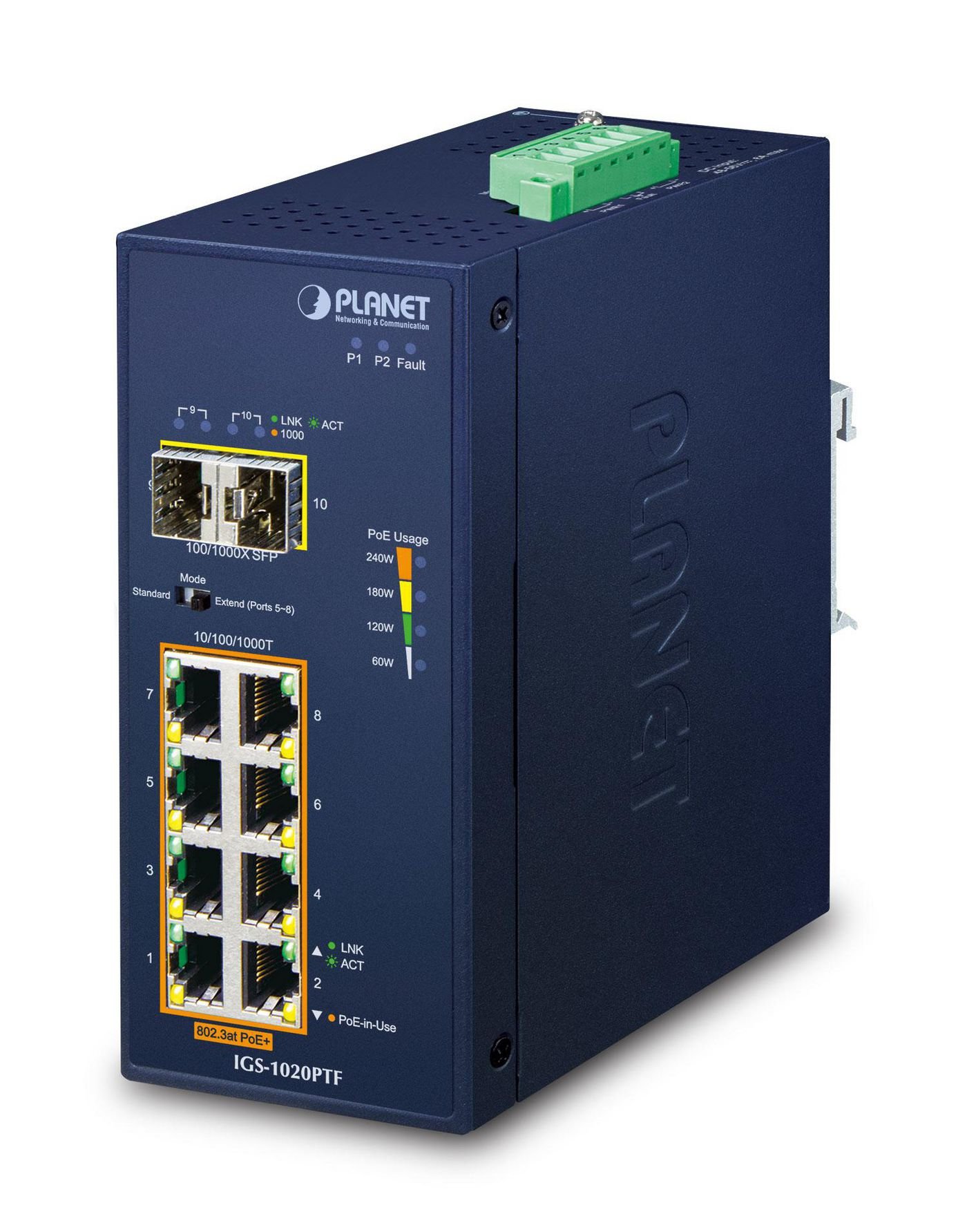 Img_26432355.jpg IP30 Ind 8-P 10/100/1000T 802.3at PoE + 2-Port 100/1000X SFP Ethernet Switch - Image 1