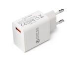 USB Power Adapter White 18W 5V/2.4A, 9V/2A, 12V/1.5A  EU Wall - White with Quick Charge Function QC 3.0 - Image 2