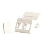 Wall plate, angled, for 2 x  keystone. Fits 50x75 mm LK  FUGA outlet, white