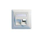 Wall plate, angled, double  outlet EURO white