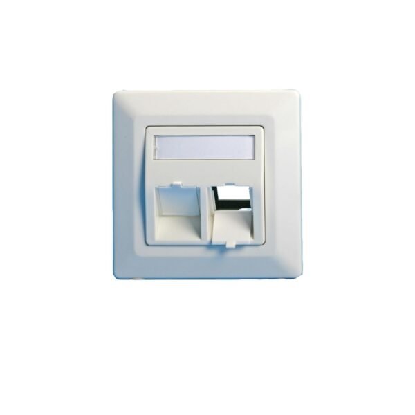 Wall plate, angled, double  outlet EURO white