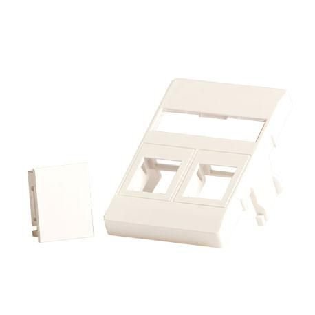 Img_26471185.jpg Wall plate 2 x keystone for 50 x 75 mm Clicline outlet white - Image 1