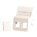 Wall plate, angled, 2 x  keystone for 50x75 mm  Clickline outlet white