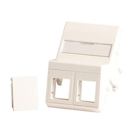 Img_26471191.jpg Wall plate, angled, 2 x keystone for 50x75 mm Clickline outlet white - Image 1