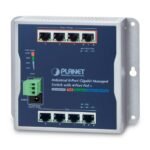 IP30, IPv6/IPv4, 8-P 1000TP Wall-mount Managed Ethernet Switch with 4-Port 802.3AT POE+ (-40 to 75 C), dual redundant power input on