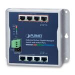 IP30, IPv6/IPv4, 8-P 1000TP Wall-mount Managed Ethernet Switch with 4-Port 802.3AT POE+ (-40 to 75 C), dual redundant power input on