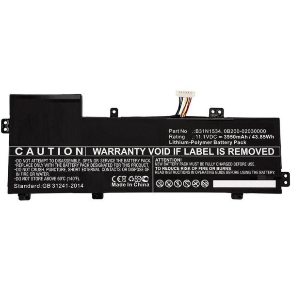 Laptop Battery for Asus  44.00Wh 11.1V 3950mAh 44WH,  Li-ion, 11.1V, 3950mAh for Asus UX510