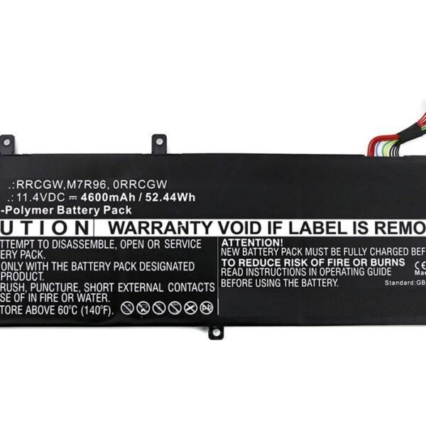 Laptop Battery for Dell  52.00Wh 11.4V 4600mAh 52Wh  Li-Pol 11.4V 4600mAh Black, Precision 15 5510, XPS 15 9550