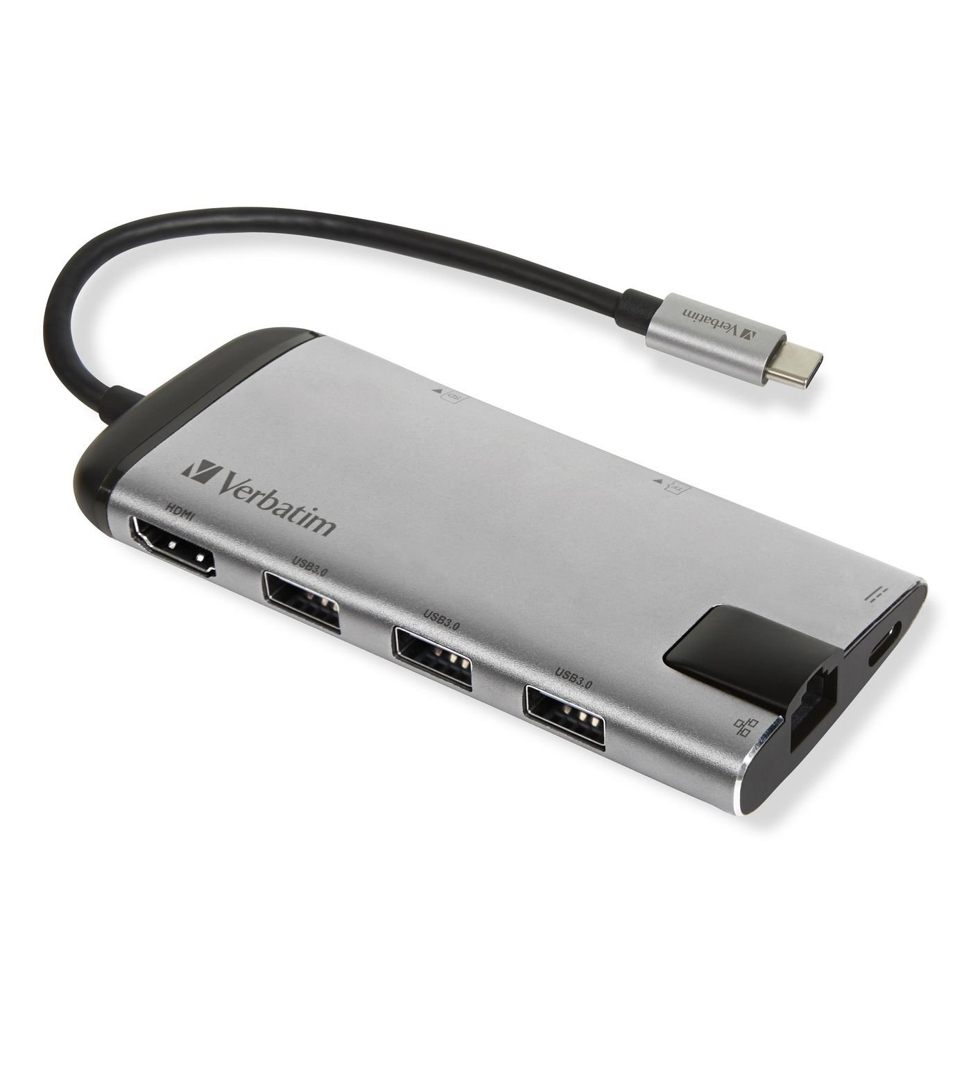 Img_26599589.jpg USB-C ADAPTER USB 3.1 GEN 1/USB 3.0x3/HDMI/SDHC/MICROSDHC/RJ45 49142, USB 3.2 Gen 1 (3.1 Gen 1) Type-C, USB 3.2 - Image 1