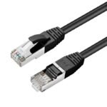 CAT6A S/FTP 0.25m Black LSZH Shielded Network Cable, LSZH,  AWG26 CU