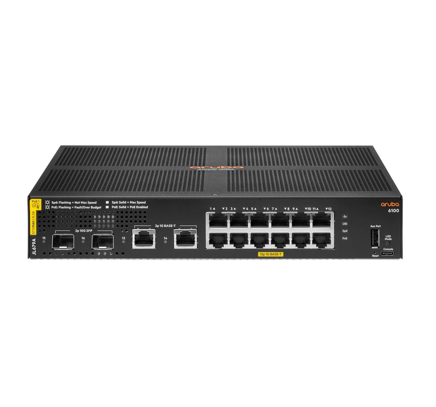 Img_26623667.jpg Aruba 6100 12G Class4 PoE 2G/2SFP+ 139W Switch Aruba 6100 12G Class4 PoE 2G/2SFP+ 139W, Managed, L3, Gigabit Ethernet (10/100/1000), - Image 1