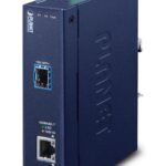 Industrial 10G/5G/2.5G/1G/100M Copper to 10GBASE-X SFP+ Media Converter (-40 to 75 degree C, dual redundant power input on 12-48VDC