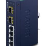 IP30 Slim Type 4-P Industrial Ethernet Switch + 2-Port SFP Fiber (-40 - 75 C)