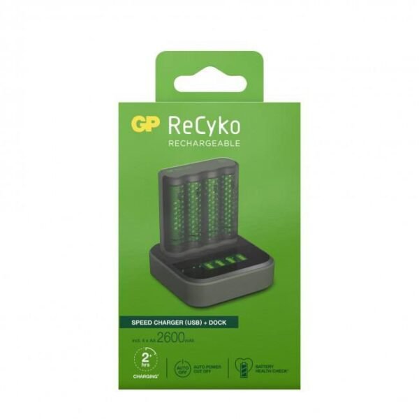 BATTERY CHARGER  M4D45/270HCE-2WB4 M451 + dock  AA ReCyko M451, Nickel-Metal Hydride (NiMH), AA, AAA, 4 pc(s), Batteries