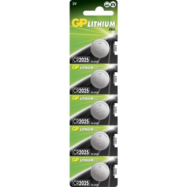 LITHIUM BUTTON CELL CR2025 Lithium CR2025, Single-use  battery, CR2025, Lithium-Manganese Dioxide (LiMnO2), 3 V, 5 pc(s), 160 mAh