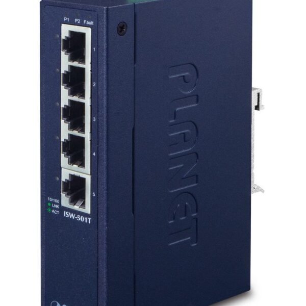 IP30 Slim Type 5-P Industrial Fast Ethernet Switch (-40 to 75 degree C)