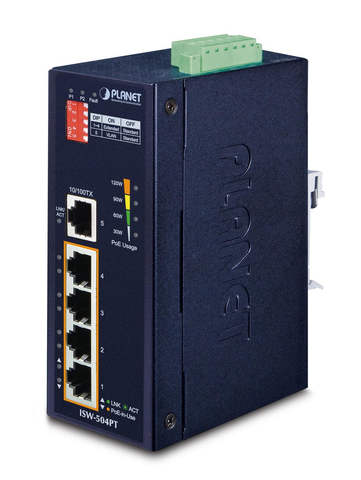 Img_26830706.jpg IP30 5-Port/TP POE+ Industrial Fast Ethernet Switch (-40-75C) - Image 1