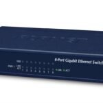 8-P 10/100/1000Mbps Gigabit Ethernet Switch (External Power) - Metal Case
