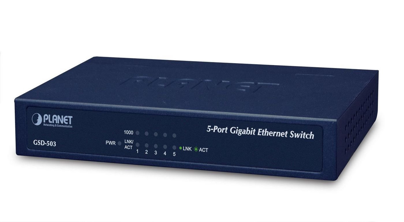 Img_26888154.jpg 5-P 10/100/1000Mbps Gigabit Ethernet Switch (External Power) - Metal Case - Image 1