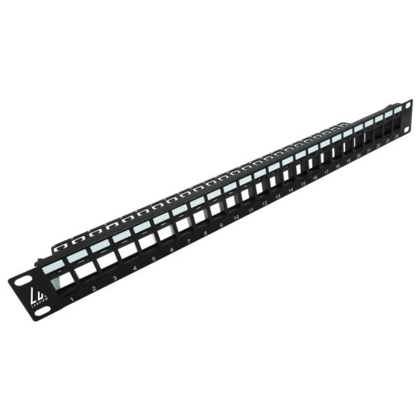 24-port UTP Cat5e + Cat6   patch panel 1U for 19" rack