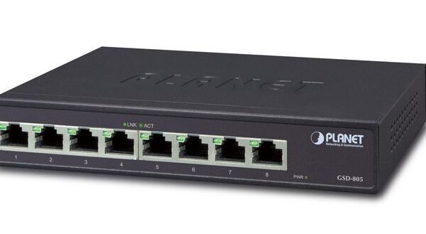 8-Port 1000Base-T Desktop Gigabit Ethernet Switch - Internal Power