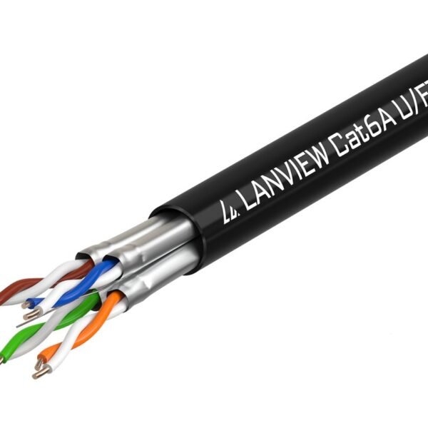 Cat6a  U-FTP Network Cable  4x2xAWG23 PE black 500m  Outdoor