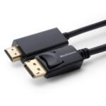 DisplayPort 1.2 to HDMI Cable DisplayPort Male - HDMI Male  OD: 6.0MM, Gold-plated connectors, Signal direction: DisplayPort to HDMI