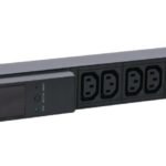 19" rack mount power strip,  1U, 16A with 10 x C13 socket,  AMP meter and 3m cable with Commando plug
