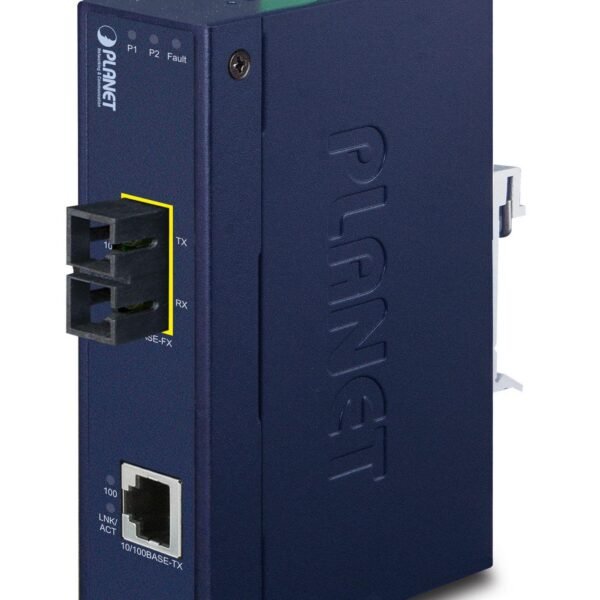 IP30 Slim type Industrial Fast Ethernet Media Converter SC MM (-40 to 75 degree C)