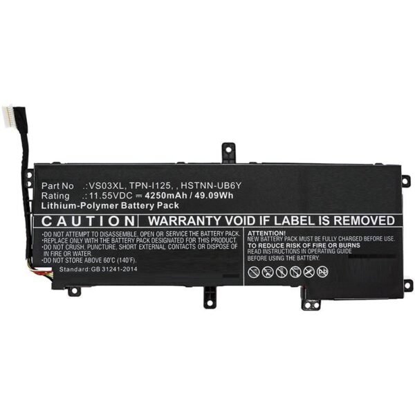 Laptop Battery for HP 47.31Wh  11.4V 4150mAh 49.09Wh Li-Pol  11.55V 4250mAh Black for HP Notebook, Laptop Envy 15-AS000, Envy 15-AS000NF,
