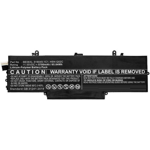 Laptop Battery for HP 61.56Wh  11.4V 5400mAh 62Wh Li-Pol  11.55V 5400mAh Black for HP Notebook, Laptop EliteBook 1040 G4, Elitebook 1040